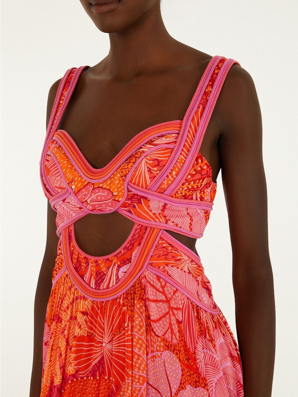 FARM RIO Multicolor Delicate Forest Cut-Out Maxi Dress - Picture 2 of 3